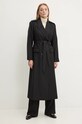 Тренч с примесью шерсти Ivy Oak IO111134 чёрный AW24