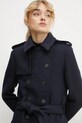 The Kooples płaszcz wełniany granatowy FTRE29003K