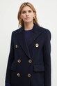 Luisa Spagnoli cappotto in lana blu navy 541634