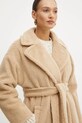 Weekend Max Mara płaszcz wełniany beżowy 2425016122600