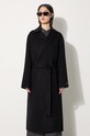 Μάλλινο παλτό Kenzo Long Cashemere Coat μαύρο FE62MA2169WA.99