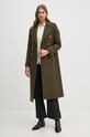 Vlněný kabát Barbour Reva Wool Military Coat LWO0234 zelená AW24