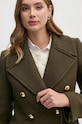 Vlněný kabát Barbour Reva Wool Military Coat zelená LWO0234