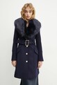 Vlněný kabát Marciano Guess LORETA 4BGL04.1799Z námořnická modř AW24