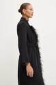 Twinset palton de lana negru 242TP2065