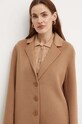 Μάλλινο παλτό Twinset καφέ 242TP2062