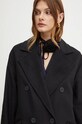 Twinset palton de lana negru 242TT2203