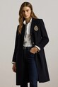 Vlnený kabát Lauren Ralph Lauren bez kapucne tmavomodrá 297958509