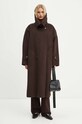 Vlněný kabát AERON bez kapuce hnědá PFCO115453