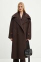 Vlněný kabát AERON PFCO115453 hnědá AW24