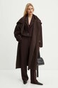 Vlněný kabát AERON hnědá PFCO115453