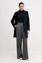 Μάλλινο παλτό Sisley 2JJYLN04N σκούρο μπλε AW25