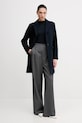 Μάλλινο παλτό Sisley 2JJYLN04N σκούρο μπλε AW25