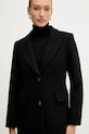 Sisley płaszcz wełniany czarny 2JJYLN04Z