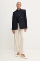 Victoria Beckham palton de lana 1424WCT005790A bleumarin AW24