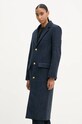 Vlněný kabát ZADIG&VOLTAIRE nezateplené námořnická modř WWCO00217