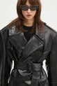 Кожаный плащ Sportmax Alfeo1234 чёрный 2422476013600
