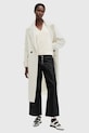 Пальто с примесью шерсти AllSaints MABEL COAT с подкладкой белый W006OZ