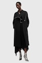 AllSaints płaszcz wełniany MARGOH COAT pozostałe czarny W009OB