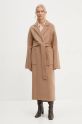 Вълнено палто Stand Studio Claudine Long Coat без изолация кафяв 61218.8550