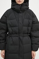 Péřová bunda GANNI Tech Seersucker Puffer Coat černá F9688