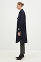 Вълнено палто Maison Kitsuné Workwear NW02211WM0026 тъмносин AW24