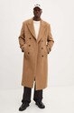 Вълнено палто MSGM 3740MC04.247503 кафяв AW24