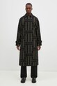 Kenzo cappotto in lana Weave Overcoat non isolato nero FE65MA0329JB.99