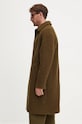 Kabát A.P.C. manteau gaston zelená WVBCA.H01516