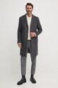BOSS płaszcz wełniany 50525739 szary AW24