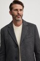 BOSS płaszcz wełniany szary 50525739