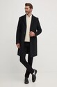 Μάλλινο παλτό BOSS 50525739 μαύρο AW24