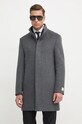 Vlněný kabát Calvin Klein nezateplené šedá K10K113665