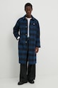 Tommy Jeans płaszcz z domieszką wełny DM0DM20608 multicolor AW24