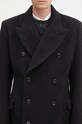 Vuneni kaput Martine Rose Double Breasted Shirt Overcoat crna 325WT07001