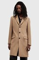 AllSaints płaszcz z domieszką wełny HAL COAT pozostałe beżowy M005OZ
