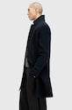 Kabát s prímesou vlny AllSaints HAL COAT tmavomodrá M005OZ