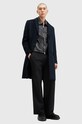 Пальто с примесью шерсти AllSaints HAL COAT M005OZ тёмно-синий