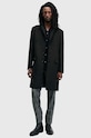 AllSaints palton din lana HAL COAT cu captuseala negru M005OZ