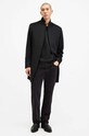 Пальто с примесью шерсти AllSaints HARGROVE COAT M038OB чёрный