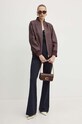 Kožna bomber jakna BOSS 50521929 bordo AW24