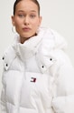Péřová bunda Tommy Jeans bílá DW0DW18609