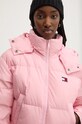 Μπουφάν με επένδυση από πούπουλα Tommy Jeans ροζ DW0DW18609