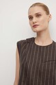 Day Birger et Mikkelsen kamizelka lniana Enid - Casual Linen Stripe brązowy DAY65243328