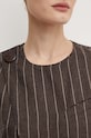 Лляний жилет Day Birger et Mikkelsen Enid - Casual Linen Stripe DAY65243328 коричневий
