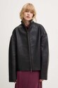 Δερμάτινο μπουφάν Remain Bonded Leather Jacket μαύρο 501956100