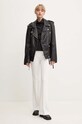 Remain geaca ramones de piele Biker Leather Jacket 502123100 negru AW24