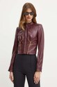 Elisabetta Franchi geaca de piele cu captuseala burgundia GD43Z46E2
