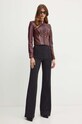 Elisabetta Franchi geaca de piele GD43Z46E2 burgundia AW24