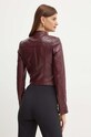 Îmbrăcăminte Elisabetta Franchi geaca de piele GD43Z46E2 burgundia